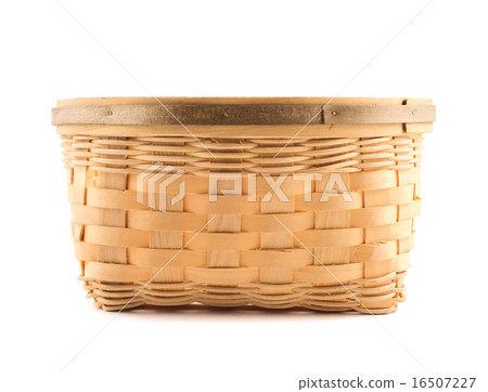 Wooden wicker basket isolated over white Wooden wicker basket isolated over white 16507227