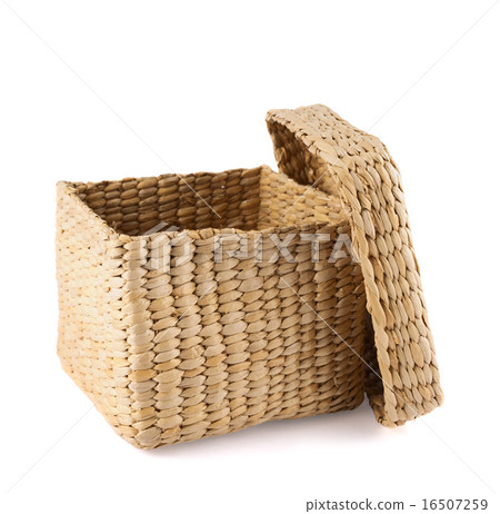 Box shaped wicker basket isolated Box shaped wicker basket isolated 16507259