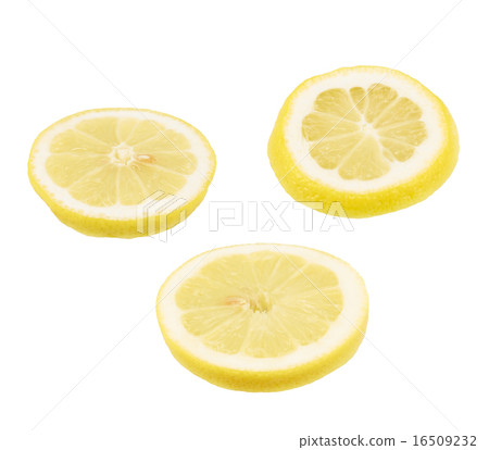 Round lemon slices isolated 16509232