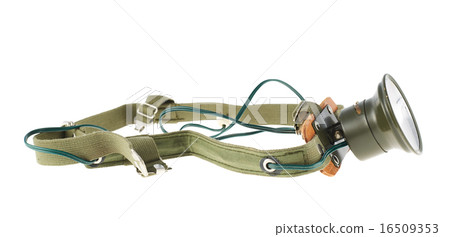 Army head flashlight isolated Army head flashlight isolated 16509353