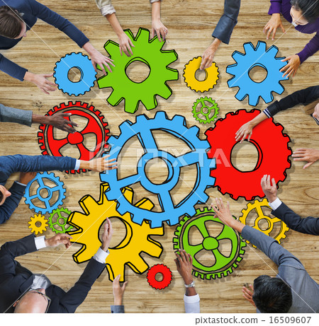 Business People with Gears Photo and Illustration Business People with Gears Photo and Illustration 16509607