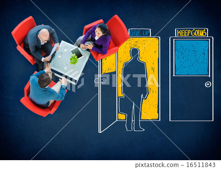 Give Up Keep Going Choices Decision Opportunity Concept Give Up Keep Going Choices Decision Opportunity Concept 16511843