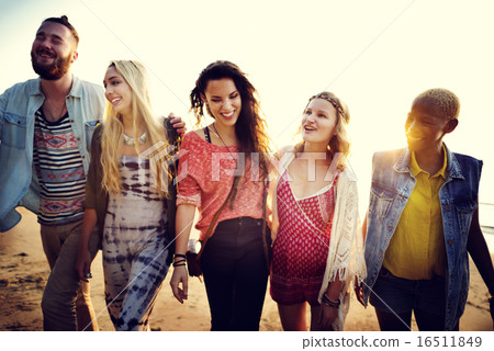Friendship Bonding Relaxation Summer Beach Happiness Concept Friendship Bonding Relaxation Summer Beach Happiness Concept 16511849