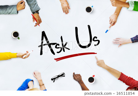 Multi-Ethnic Group of People and Ask Us Concept Multi-Ethnic Group of People and Ask Us Concept 16511854
