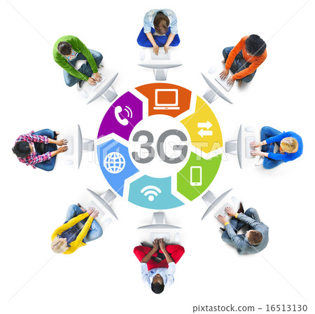 Diverse People in a Circle Using Computer with 3G Concept Diverse People in a Circle Using Computer with 3G Concept 16513130