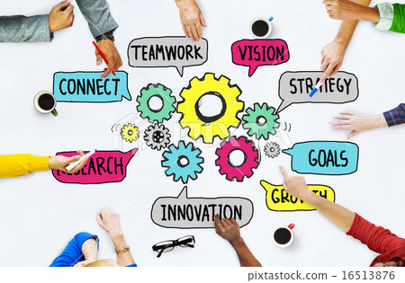 Teamwork Connect Strategy Vision Together Gear Concept 16513876
