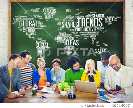 Trends World Map Marketing Ideas Social Style Concept 16514097