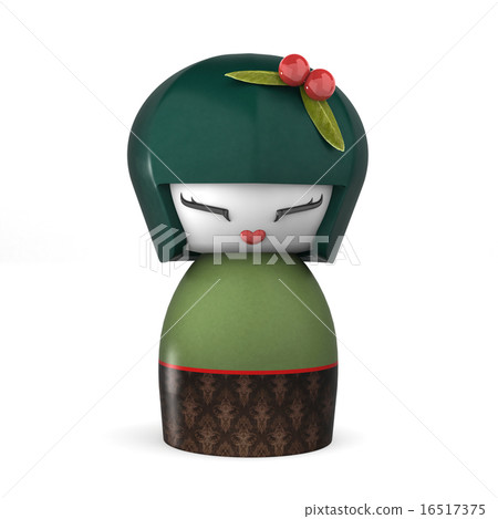 Japanese Kokeshi Doll Isolated On White Japanese Kokeshi Doll Isolated On White 16517375