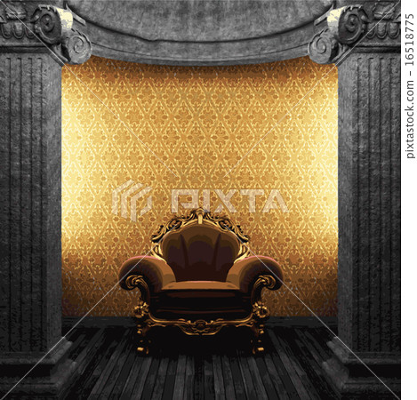 vector stone columns, chair and wallpaper vector stone columns, chair and wallpaper 16518775