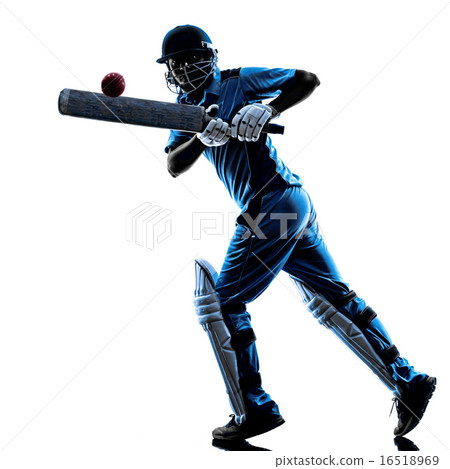 Cricket player  batsman silhouette 16518969