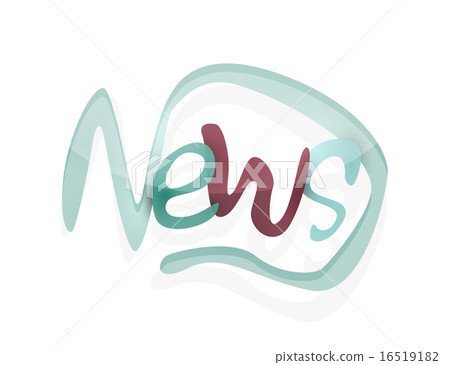 News word, drawn lettering typographic element 16519182