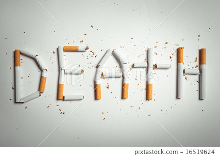 word DEATH, made of cigarettes 16519624