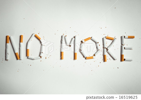Cigarette arranged as a word no more 16519625