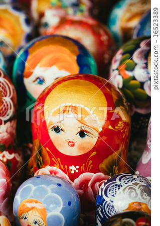Colorful Russian Nesting Dolls Matrioshka At Market Colorful Russian Nesting Dolls Matrioshka At Market 16523389