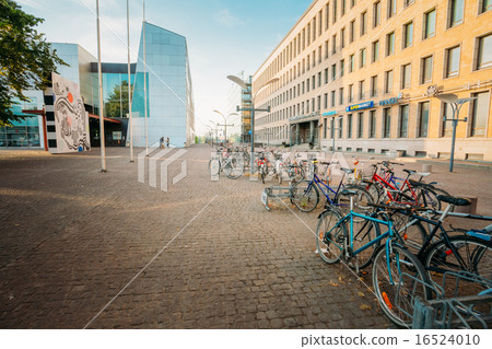 View of Mannerheiminaukio street in HELSINKI, FINLAND. Parked Bi 16524010