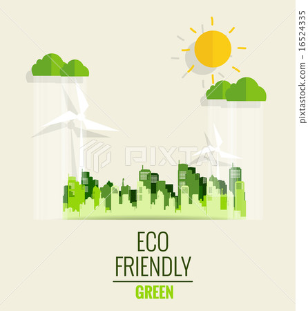Environmentally friendly world. Ecology concept. Vector illustra 16524335