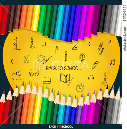 Welcome back to school with paper note, vector illustration. 16524352
