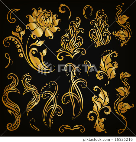 Vector set of floral elements 16525216