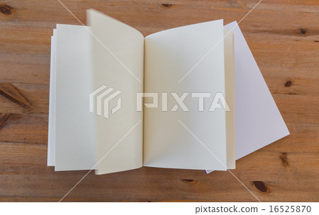 Blank catalog, magazines,book mock up on wood background ( movin 16525870