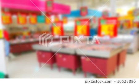 Abstract blur meat in supermarket 16525880