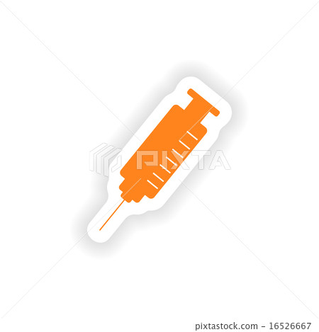icon sticker realistic design on paper  syringe 16526667