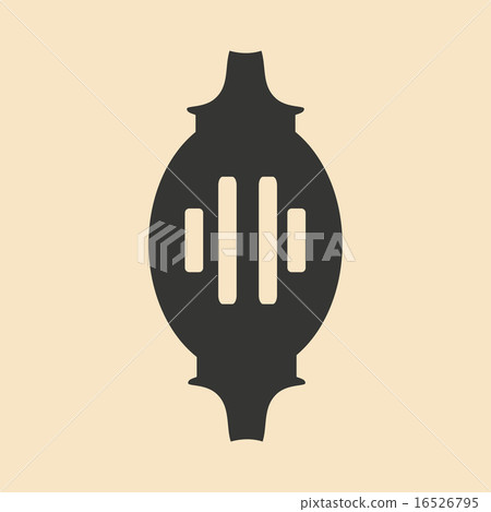 Flat in black and white mobile application Turkish lantern 16526795