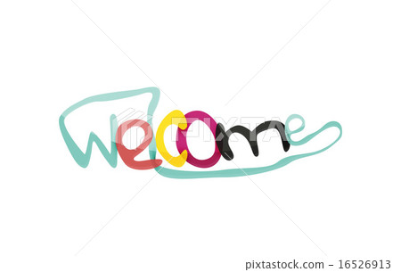 Welcome word, drawn lettering typographic element 16526913