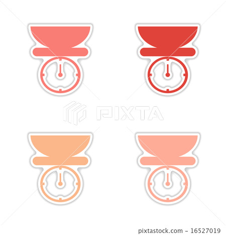 assembly realistic sticker design on paper kitchen scales 16527019