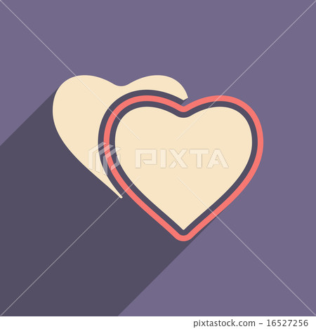Flat with shadow icon and mobile applacation hearts 16527256