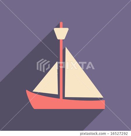 Flat with shadow icon and mobile applacation yacht - Stock Illustration ...