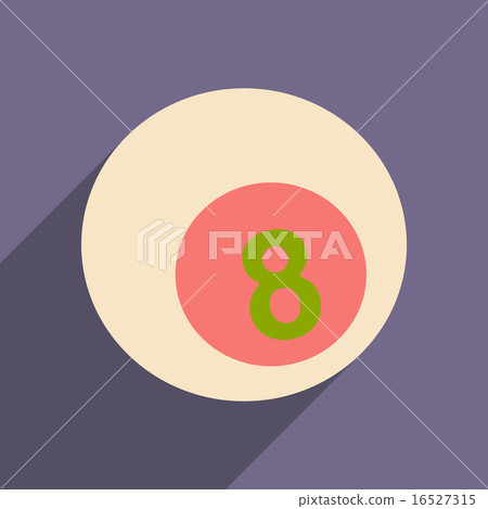 Flat with shadow icon and mobile applacation billiard balls 16527315