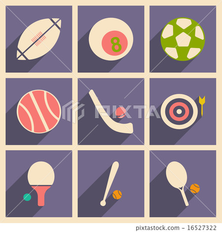 Flat with shadow concept and mobile application sports icons 16527322