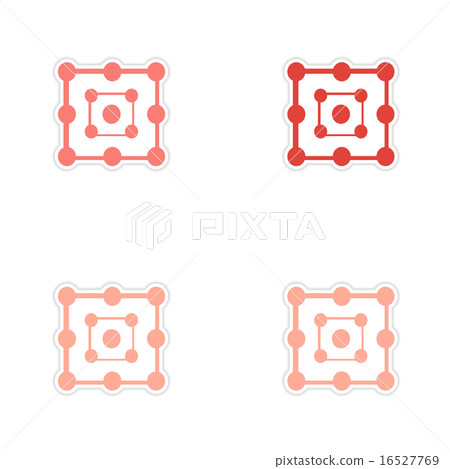 assembly realistic sticker design on paper magic symbols assembly realistic sticker design on paper magic symbols 16527769