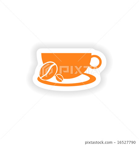 icon sticker realistic design on paper demitasse icon sticker realistic design on paper demitasse 16527790