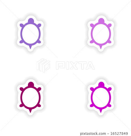 assembly realistic sticker design on paper turtle assembly realistic sticker design on paper turtle 16527849