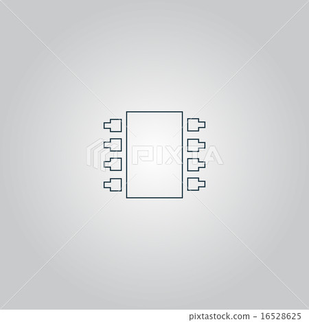 Microchip icon. Vector illustration. Microchip icon. Vector illustration. 16528625