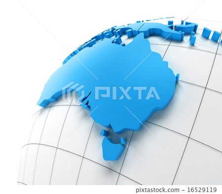 Globe of Australia with national borders 16529119