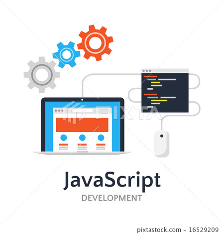 JavaScript flat vector illustration 16529209