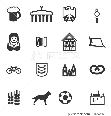 Set of icons with signs of Germany and Berlin 16529290