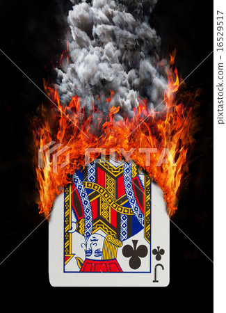 Playing card with fire and smoke 16529517