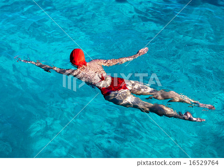 The sports girl swims in the sea The sports girl swims in the sea 16529764