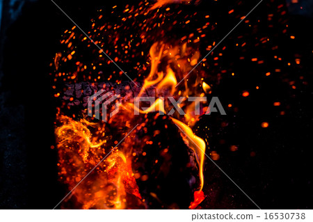 Burning fire flame. Defocused background Burning fire flame. Defocused background 16530738