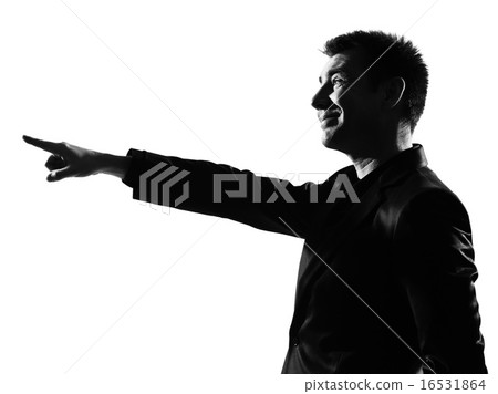 silhouette  man pointing mocking sneering 16531864