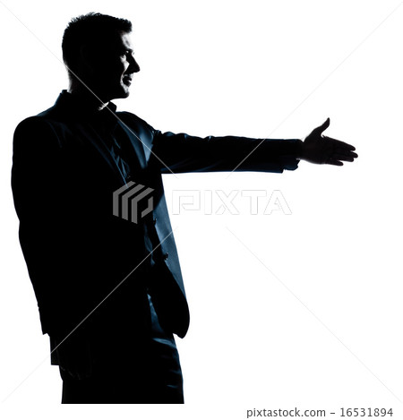 silhouette man portrait handshake profile silhouette man portrait handshake profile 16531894
