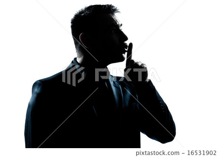 silhouette man portrait hushing profile silhouette man portrait hushing profile 16531902
