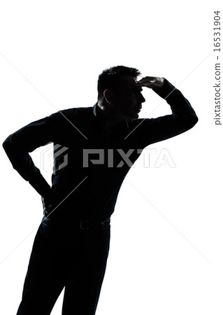 silhouette man portrait looking forward gesture 16531904