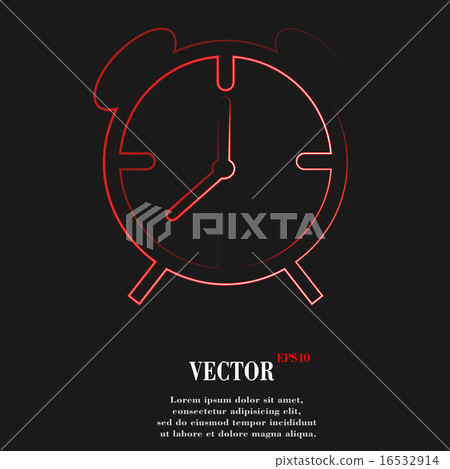Alarm clock icon symbol Flat modern web design wit 16532914