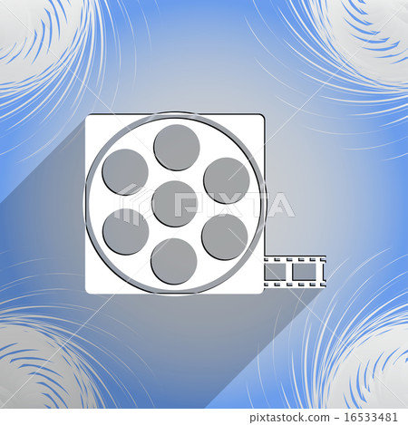 Video icon symbol Flat modern web design with long 16533481