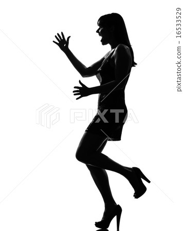 stylish silhouette woman happy welcoming surprised stylish silhouette woman happy welcoming surprised 16533529