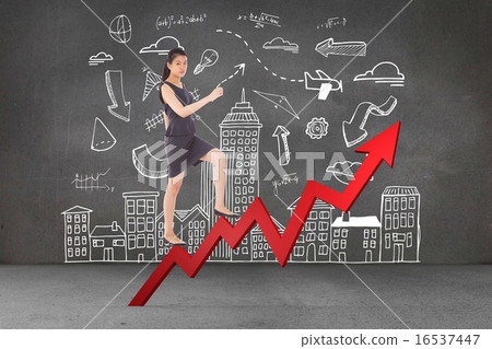 Composite image of businesswoman stepping up Composite image of businesswoman stepping up 16537447